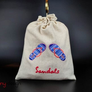   Laundry bag with flip-flops embroidery